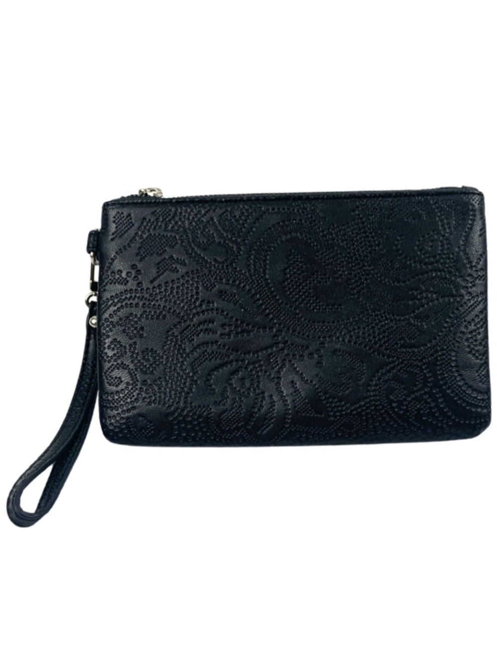 Express Black Textured Wristlet Clutch Womens Minimalist Boho